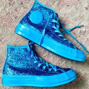 Sparkly electric blue hi-top Converse All Stars